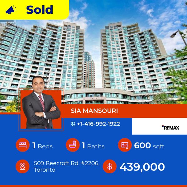 This at 509 Beecroft Road. Unit 22 06, Toronto has just been sold